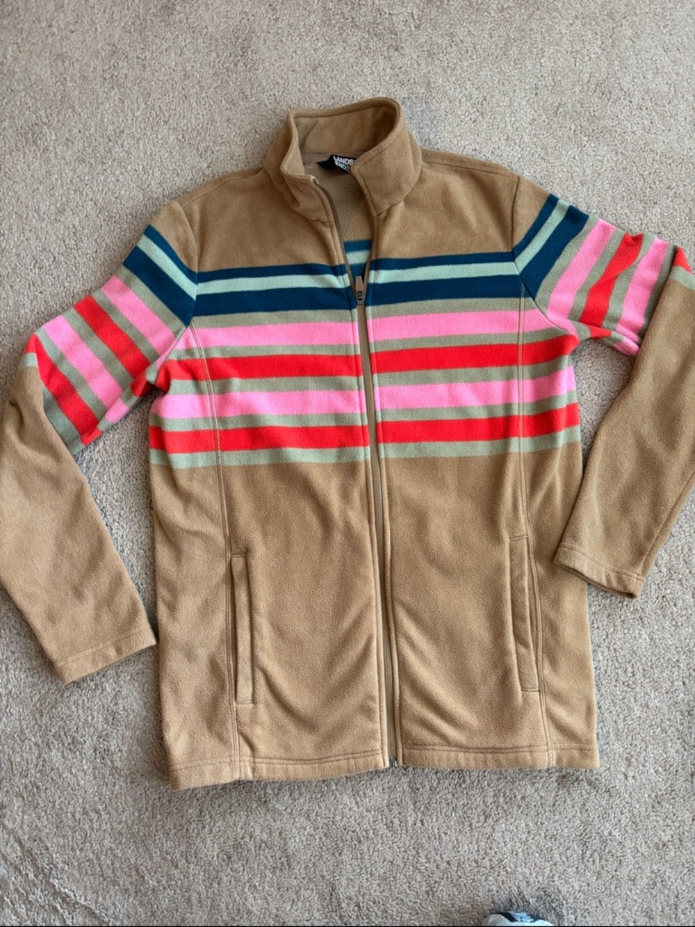 Lands End Women’s zip up fleece. GUC. Size Medium Tall.